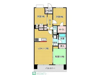 アンビシャスシティ越谷(3LDK/2階)の間取り写真