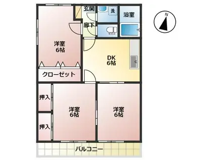 メゾンエスポワール(3SK/1階)の間取り写真