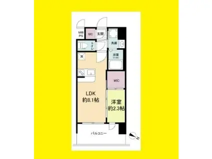 セレニテ十三ミラク(1LDK/10階)の間取り写真