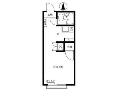 ファミール中野(1K/2階)の間取り写真