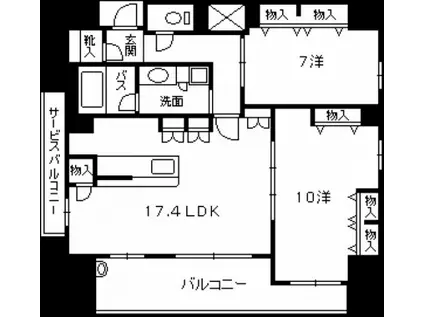 プレサンスロジェ上幟町(1SLDK/11階)の間取り写真