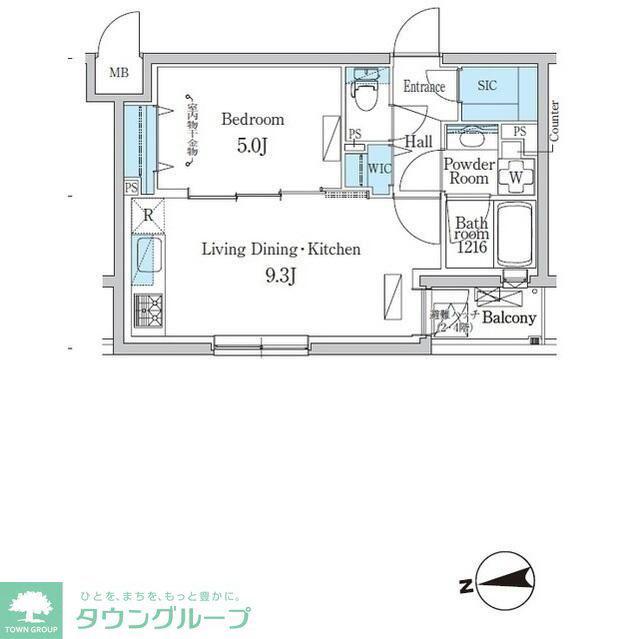 デュオフラッツ千歳船橋(1LDK/1階)の間取り写真