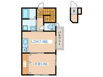 クリヴィア阿佐谷南(1LDK/2階)の間取り写真