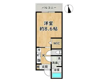 GRAN ウエスト 泰心(1K/2階)の間取り写真