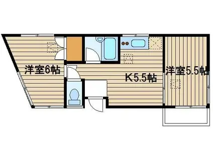 サンパティオ大泉(2K/2階)の間取り写真