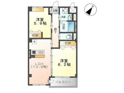 メープル・グローブ(2LDK/1階)の間取り写真