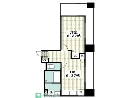 メゾンドヴェルディ(1DK/6階)の間取り写真