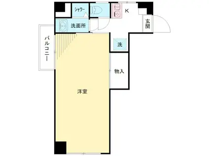 明大前ハイツ(1K/4階)の間取り写真