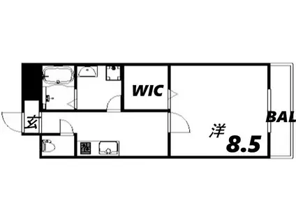 ケイ・クリスタルII(1K/2階)の間取り写真