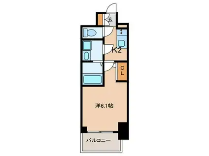 CION KOBE BAYSIDE(1K/4階)の間取り写真
