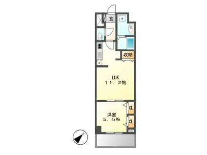 グランルクレ新栄イースト旧 ロイジェント新栄IV(1LDK/3階)の間取り写真