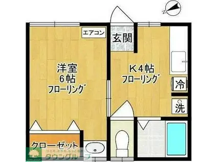 ヴィレッチ井田II(1K/2階)の間取り写真