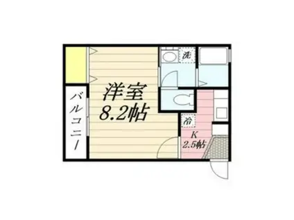 リブレア朱雀II(1K/1階)の間取り写真