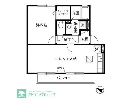 シャンティ上山(1LDK/1階)の間取り写真