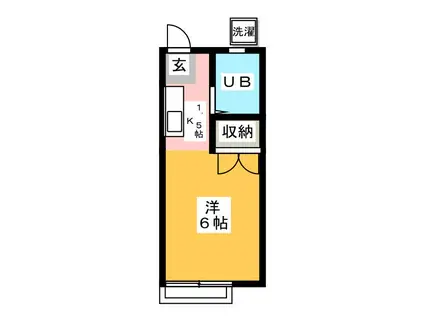 ハイツ森(ワンルーム/2階)の間取り写真