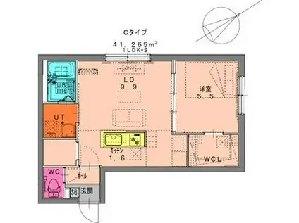 PARTIRE南郷通6丁目(1SLDK/3階)の間取り写真