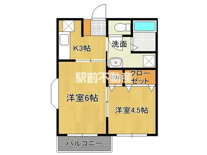 ヴィクトリー美鈴II(2K/2階)の間取り写真