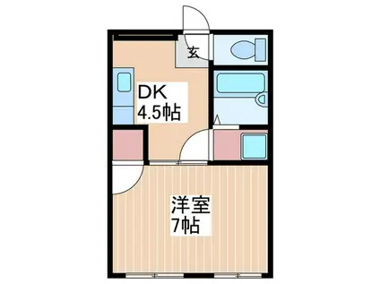 大盛ビル(1DK/2階)の間取り写真