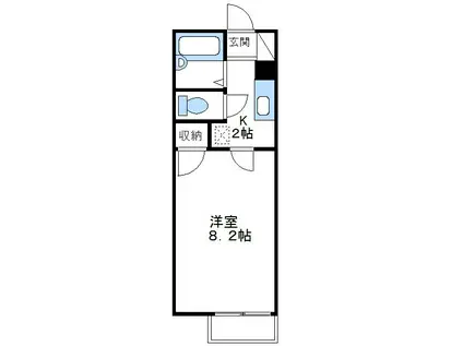エクレール相原(1K/2階)の間取り写真