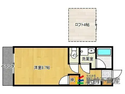 フッサ・クレスト(1K/2階)の間取り写真