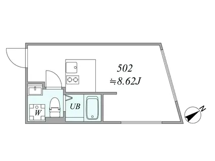TRIAS513(1DK/5階)の間取り写真