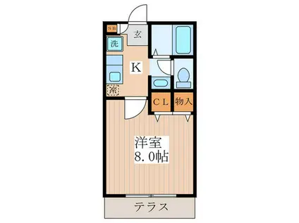 ヴィーゼンバッハ(1K/1階)の間取り写真