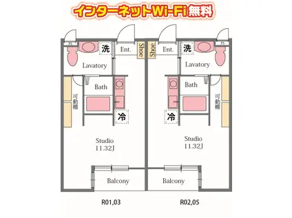 パディーII(ワンルーム/2階)の間取り写真