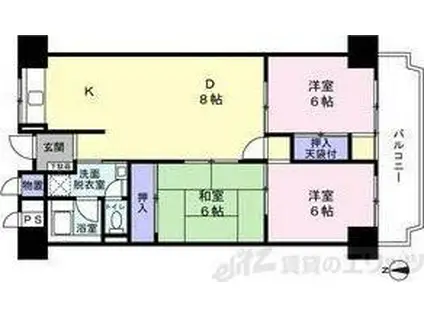 ローレルハイツ大淀2号棟(3LDK/5階)の間取り写真