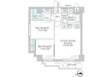 ラ・ヴィータ35(2LDK/2階)の間取り写真