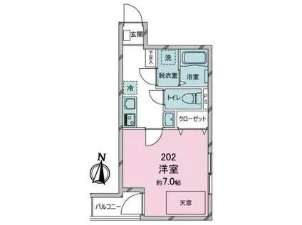 BRILLO INICIO ブリージョ イニシオ(1K/2階)の間取り写真