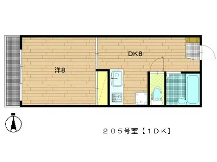 ニュー野村マンション(1DK/2階)の間取り写真