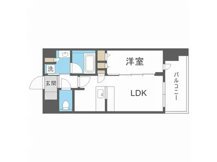 スプランディッド難波キャトル(1LDK/12階)の間取り写真