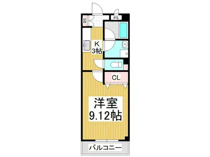 メゾンユートピア(1K/5階)の間取り写真