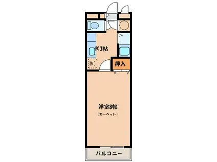 パークプラザ円山(1K/2階)の間取り写真