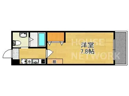 フラッティ衣笠(1K/3階)の間取り写真