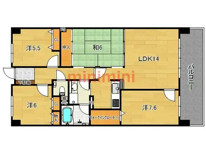 グレーシィ茨木(4LDK/1階)の間取り写真