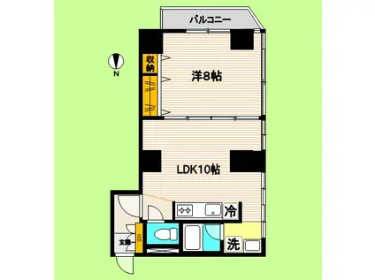 オオスミビル(1LDK/5階)の間取り写真