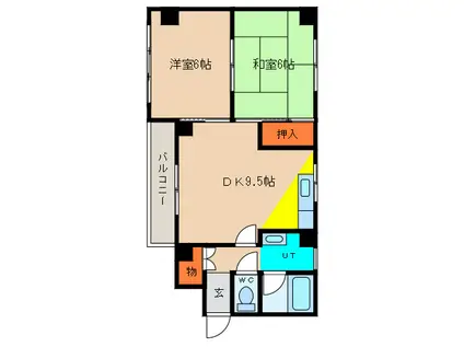 柏木コーポ(2DK/2階)の間取り写真