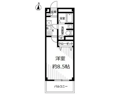 アンプルールフェール GRIS(1K/3階)の間取り写真