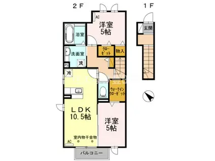 ファミールALICE(2LDK/2階)の間取り写真