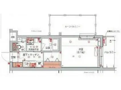 ハーモニーレジデンス新宿 THE ノース(1K/2階)の間取り写真