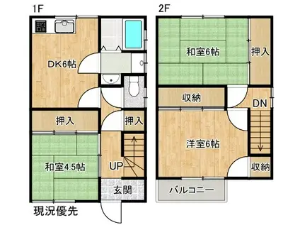 松尾アパート(3DK/1階)の間取り写真