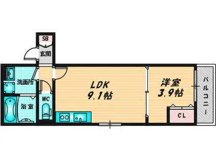 D PORTA HABITATION(1LDK/2階)の間取り写真