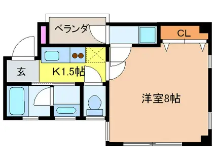 桜パレス(1K/2階)の間取り写真