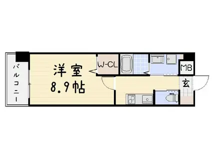 ZEGUNA(1K/8階)の間取り写真