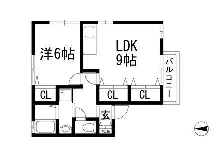 ハイツエム(1LDK/2階)の間取り写真