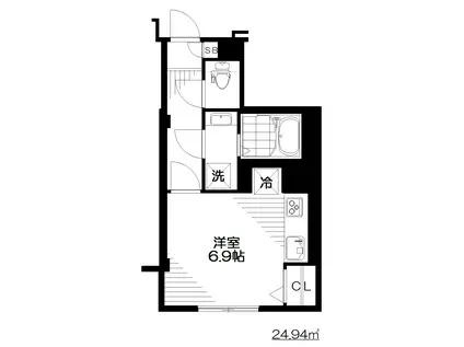 ユーテックプラザ(ワンルーム/2階)の間取り写真