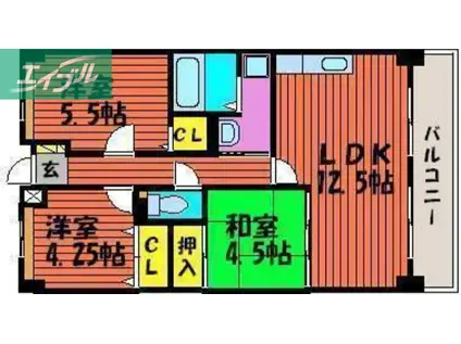 グランメゾン福成(3LDK/2階)の間取り写真