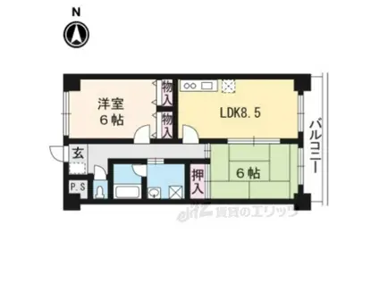 エクセル清涼(2LDK/2階)の間取り写真