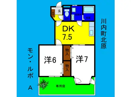 モン・ルポ A(2DK/1階)の間取り写真